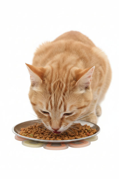 WhiskerEase™ Shallow Feeding Set — 2 Non-Slip Bowls & Mats
